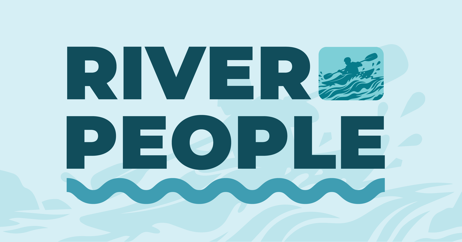 River People social artwork with a paddler in whitewater